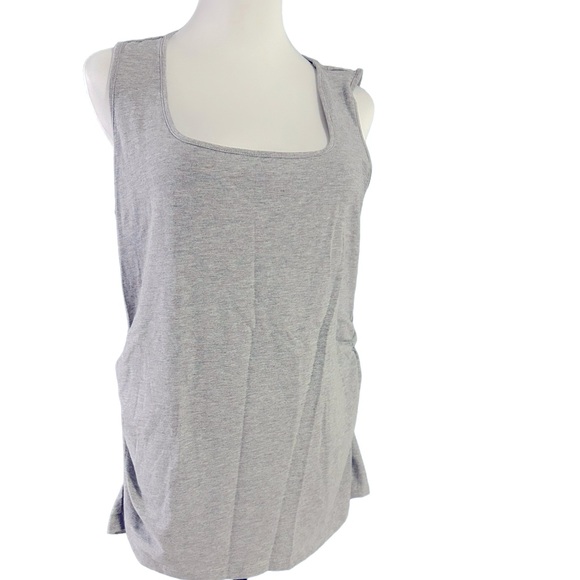 NWOT VENUS Light grey Side Ruched Tank Top - Picture 1 of 4